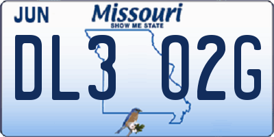 MO license plate DL3O2G