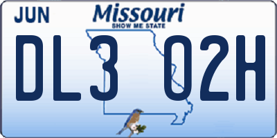 MO license plate DL3O2H
