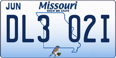MO license plate DL3O2I