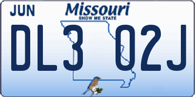 MO license plate DL3O2J