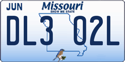 MO license plate DL3O2L