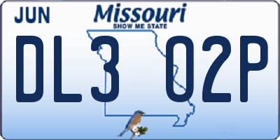 MO license plate DL3O2P