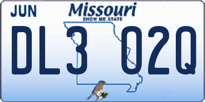 MO license plate DL3O2Q