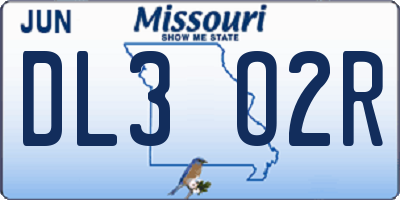 MO license plate DL3O2R