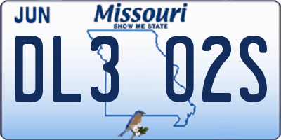 MO license plate DL3O2S