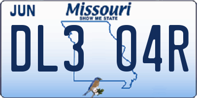 MO license plate DL3O4R