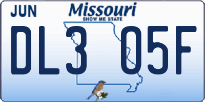 MO license plate DL3O5F