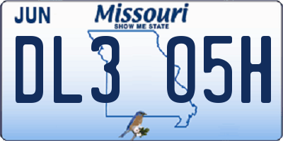 MO license plate DL3O5H