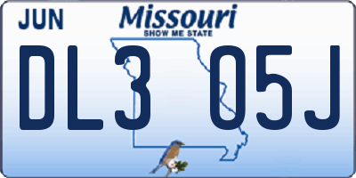 MO license plate DL3O5J