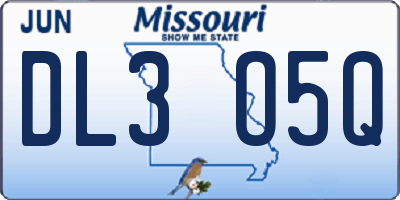 MO license plate DL3O5Q