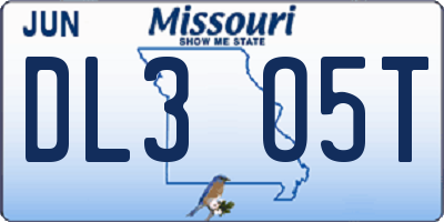 MO license plate DL3O5T