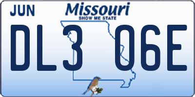 MO license plate DL3O6E