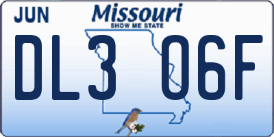 MO license plate DL3O6F