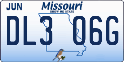 MO license plate DL3O6G