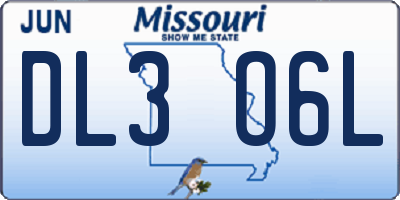 MO license plate DL3O6L