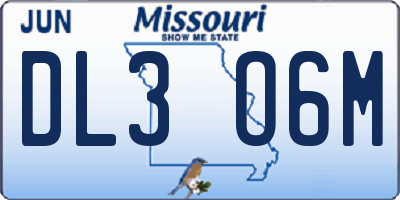 MO license plate DL3O6M