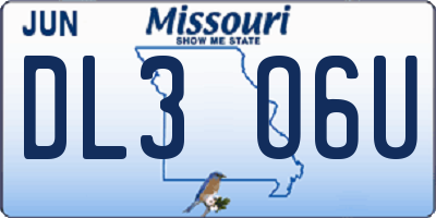 MO license plate DL3O6U