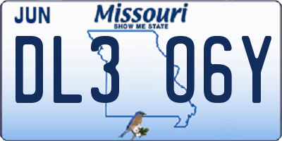MO license plate DL3O6Y