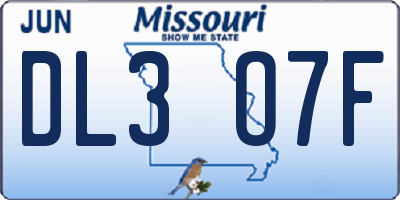MO license plate DL3O7F