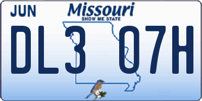 MO license plate DL3O7H