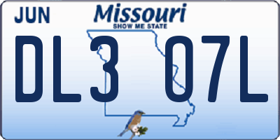 MO license plate DL3O7L