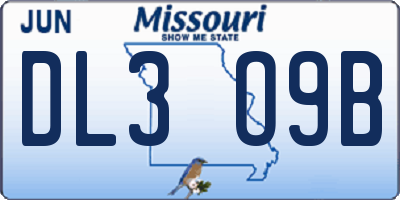 MO license plate DL3O9B