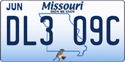 MO license plate DL3O9C