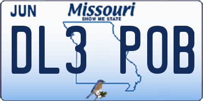 MO license plate DL3P0B