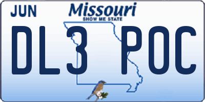 MO license plate DL3P0C