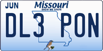 MO license plate DL3P0N