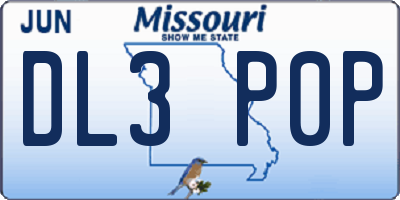 MO license plate DL3P0P