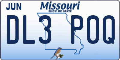 MO license plate DL3P0Q