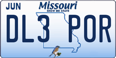 MO license plate DL3P0R