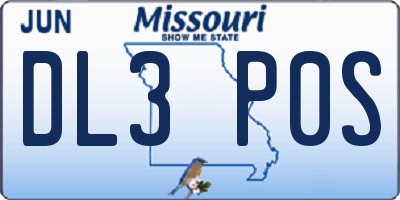 MO license plate DL3P0S
