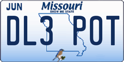 MO license plate DL3P0T