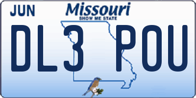 MO license plate DL3P0U