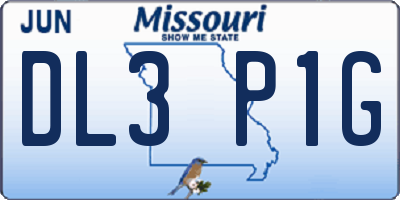 MO license plate DL3P1G