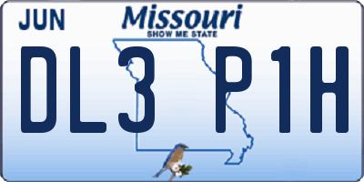 MO license plate DL3P1H