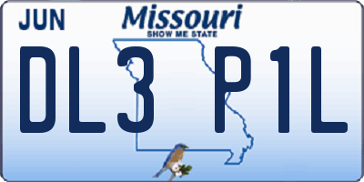 MO license plate DL3P1L