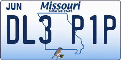 MO license plate DL3P1P