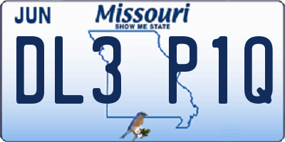 MO license plate DL3P1Q