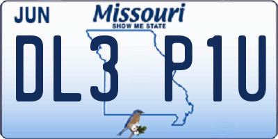 MO license plate DL3P1U