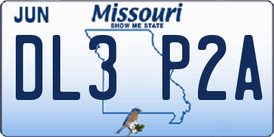 MO license plate DL3P2A