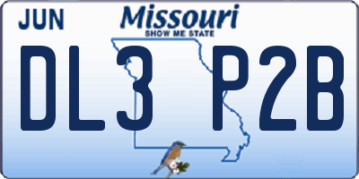 MO license plate DL3P2B