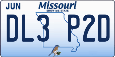 MO license plate DL3P2D