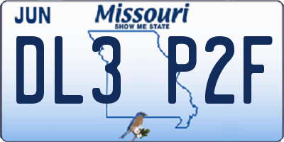 MO license plate DL3P2F