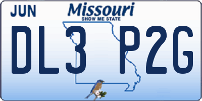 MO license plate DL3P2G