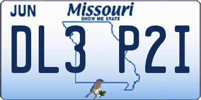 MO license plate DL3P2I