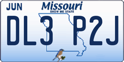 MO license plate DL3P2J