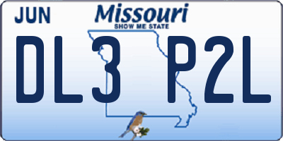 MO license plate DL3P2L